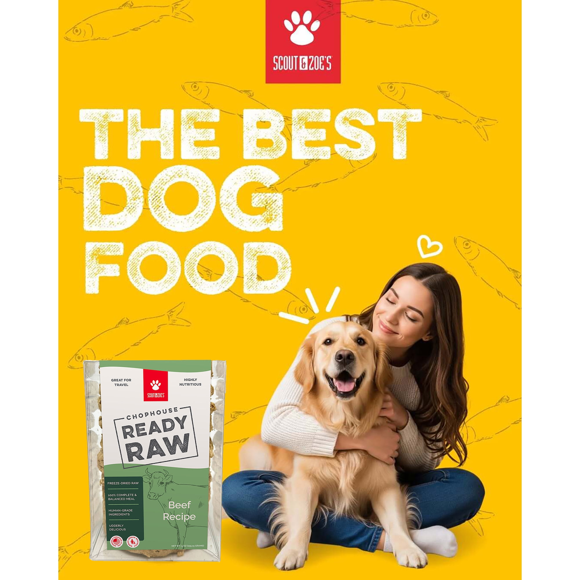 Scout & Zoe's: Chophouse Ready Raw - Beef - 9 Dog Food Freeze-Dried Patties, Limited Ingredient Complete Pet Meal, Rehydrated Meat Patty = 1lb Food