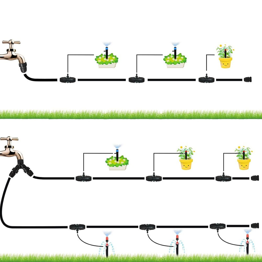 Dleadar 98.43FT Drip Irrigation Kits Automatic Drip Irrigation System with Tubing Hose Home Decor