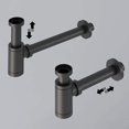 thumbnail image 1 of Fregadero sifón - Desagüe sifón con forma de cilindro - Fácil instalación - Fabricado en zinc lacado color negro mate - Desagüe universal. ZefeiWu 8390614322486, 1 of 1