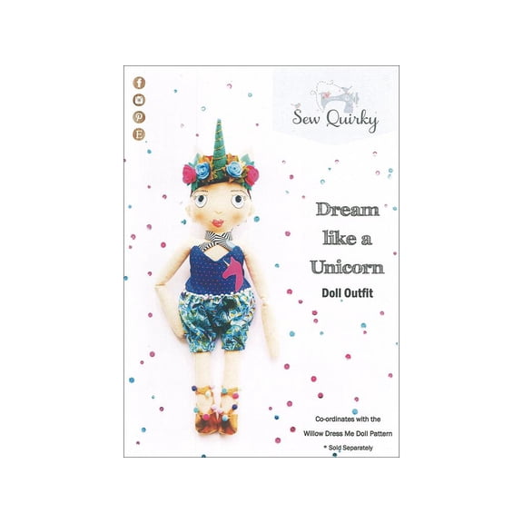 Sew Quirky Dream Like A Unicorn Doll Outfit Pattern