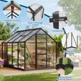 thumbnail image 4 of 6x10 FT Greenhouse for Outdoors,Polycarbonate Flower Greenhouse with Roof Vent,Aluminum Walk-in Greenhouse with Lockable Hinged Door for Outside Garden Backyard, Patio, 4 of 8