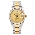 thumbnail image 1 of Pre-Owned Rolex Datejust 36MM 16013 Champagne Diamond Dial Fluted Bezel Two Tone Yellow Gold Oyster Bracelet, 1 of 7