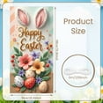 thumbnail image 2 of Bunny Design Easter Welcome Banner Colorful Eggs Bunny Backdrop Cute Chick Spring Flowers Easter Display for Easter Party Spring Gathering Photo Booth, 2 of 9