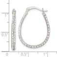 thumbnail image 2 of FJC Finejewelers 925 Sterling Silver CZ Oval Hoop Earrings 27 x 20 mm, 2 of 6