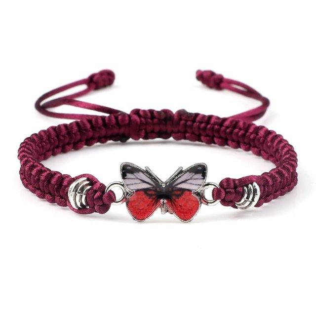Butterfly Woven Bracelet For Women Adjustable String Butterfly Charm Bracelets Gift