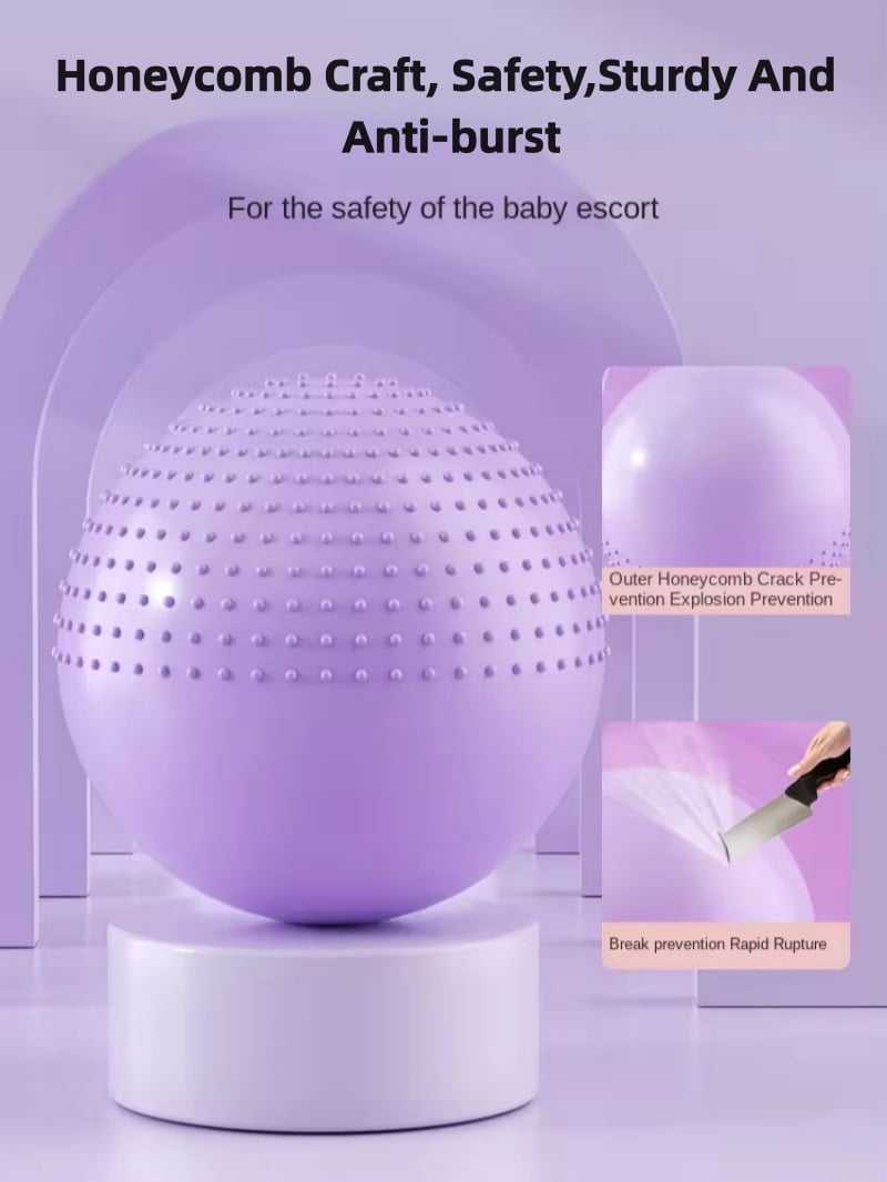 Innotech SC 65 cm (25.5 Inch) 2-in-1 Massage & Yoga Exercise Ball with Pump, Anti-Burst Stability Ball for Fitness, Pregnancy, Office Chair & Balance Training, Purple