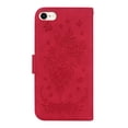 thumbnail image 2 of Allytechgroup iPhone SE 2022 Case, iPhone SE 2020 Case, iPhone 7 8 Case, Flip Flower Embossed Hand Wrist Stand Protective Cards Holder Wallet Case Cover for Apple iPhone 7 8 SE 3rd 2nd Gen, Red, 2 of 8