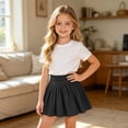 thumbnail image 2 of SONXAHE Little Girls Elastic-Waist Skirt Pleated Flared Cut Everyday Casual Daily Wear Skirts, 2 of 6