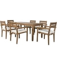 thumbnail image 4 of Wood Outdoor Dining Table And Chairs Suitable For Patio, Balcony Or Backyard, 4 of 5