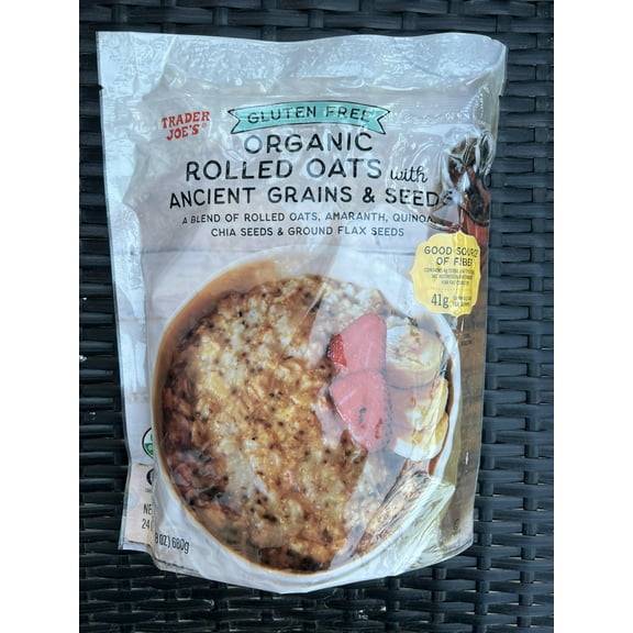 Trader Joe's Organic Rolled Oats with Ancient Grains and Seeds, Gluten Free (24 oz)