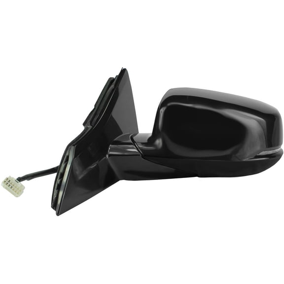 63606H - Fit System Driver Side Mirror for 13-17 Honda Accord Sedan, black PTM, w/ turn signal, aspherical lens, foldaway, Heated Power