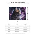 thumbnail image 2 of Throw Blanket for Couch - Purple Moon Cat Soft Comfy Lightweight Cozy Warm Throw Blanket, Fuzzy Plush Flannel Blanket & Throws for Sofa and Bed All Season, 2 of 8