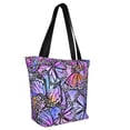 thumbnail image 2 of Fotbe Watercolor Butterflies Pattern Beach Tote,Shoulder Handbag,Spacious Tote Bag,Lightweight Travel Bag,Versatile Shopping Bag, 2 of 9