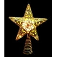 thumbnail image 2 of 11" Lighted Gold Swirl Glittered Christmas Star Tree Topper - Clear Lights, 2 of 3