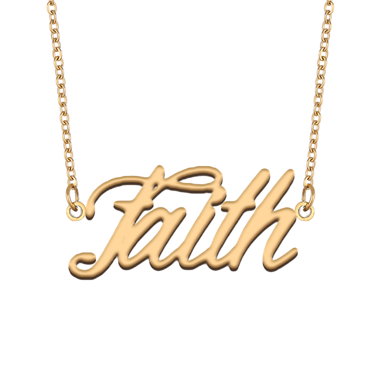 Huan XUN Letter Charm Necklace - Stainless Steel Name Necklace (Jessica), 14K Gold Plated, 16" Chain + 2" Extension - View #10