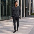 thumbnail image 4 of AZoiNM Men's Long Sleeve Henley Shirt Waffle Knit Regular Fit Casual Pullover Tee Soft Lightweight Button Front Top for Fall Winter Spring, 4 of 10