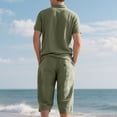 thumbnail image 4 of Rvwovn Men's Casual Summer Shirt and Shorts Set Linen-Blend Breathable Comfortable 2 Piece Outfit, 4 of 7