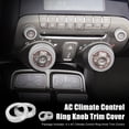 thumbnail image 3 of Unique Bargains 4pcs Silver Tone Aluminum Alloy Car Center Control Ring Knob Ring Trim Cover for Chevrolet Camaro 2010-2015, 3 of 8