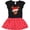 Black & Red with Polka Dots, variant on Inktastic Christmas Cute Reindeer in Santa Hat Gift Toddler Girl Dress