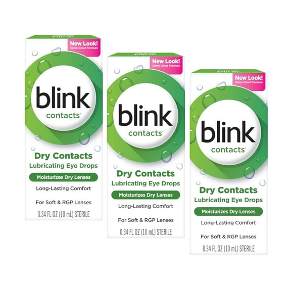 3 Pack - Blink Contacts Lubricating Eye Drops 10 mL Each