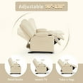 thumbnail image 5 of MCombo Big Kids Recliner Chair with Cup Holders for Toddler Boys and Girls, 2 Side Pockets, 3+ Age Group, Faux Leather 7322 Cream White, 5 of 9