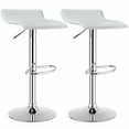 thumbnail image 4 of Gymax 2PCS Adjustable Swivel Bar Stools Backless PU Leather White, 4 of 10
