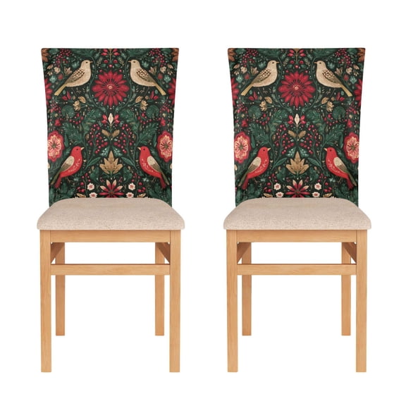 Decorative Chair Back Cover One Size x2 Chair Cover Dining Chair Slipcovers Chair Back Decoration Festival Chair Decoration Christmas Birds Cute