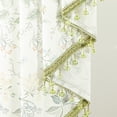 thumbnail image 7 of VOGOL Extra Wide Waterfall Valance 79x43 Inch - Sheer Voile Vintage Floral, Farmhouse Swag with Beaded Tassels for French Doors, Green, 7 of 7