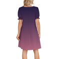 thumbnail image 4 of Women Summer Dresses Plus Size, Fashion Women's Printing Sexy Square Neck Short Sleeve Pockets Dresses Casual Comfortable All Occasio(Pink,XL), 4 of 6
