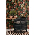 thumbnail image 4 of NextWall Jet Black & Ruby Garden Dance Peel and Stick Wallpaper, 4 of 7