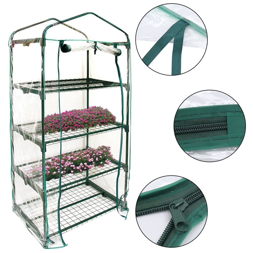 GARDEN 4 TIER GREENHOUSE REPLACEMNET REINFORCED PVC COVER COLD FRAME GROW 