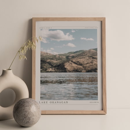 Poster Lake Okanagan Poster | Canada Vintage Travel Gift | Kelowna, British Columbia Photo | Minimalist Wall Art-UNFRAMED