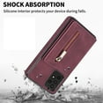 thumbnail image 6 of Samsung A53 5G Case, Dteck Zipper Pocket Credit Card Holder Flip Stand Case PU Leather Shockproof Cover for Samsung Galaxy A53 5G - Winered, 6 of 7