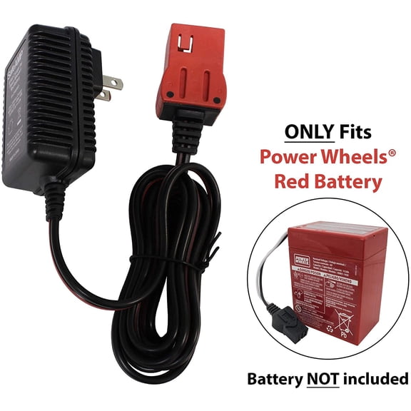 SafeAmp 6-Volt Charger Compatble with Fisher-Price Power Wheels Red Battery Models 00801-0712, 0801-0051, 78660-85650, 74522