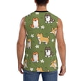 thumbnail image 4 of PAYOHTO Men's Sleeveless Shirts Gym Tank Top with Shiba Inu Dog and Flower Design, 4 of 8