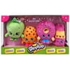 Shopkins Apple Blossom, Kooky Cookie, D'Lish Donut & Lippy Lops Plush Set