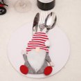 thumbnail image 3 of 6/1 piezas de soporte para cubiertos navideños de gnomo, bolsas de bolsillo para cuchillos y tenedores, funda para vajilla navideña de Papá Noel, decoración para mesa de cena de fiesta, 3 of 5
