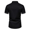 thumbnail image 4 of Mens T-Shirts Dress Solid Short Sleeve Stretch formal Business Casual Button Down Easter Shirts for Boys, 4 of 4