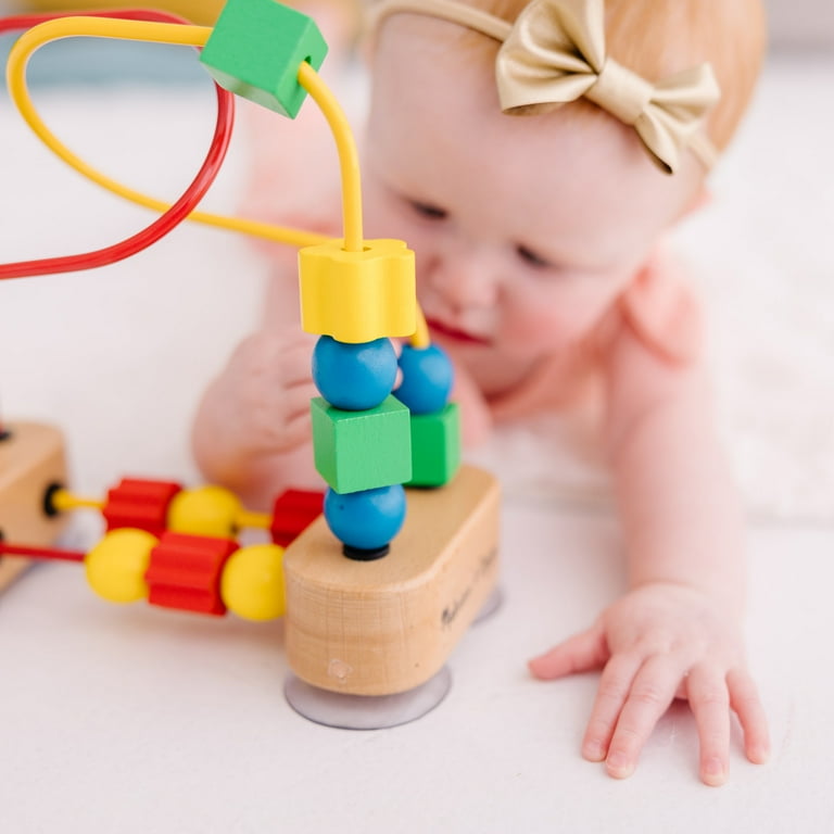 Melissa Doug First Bead Maze Wooden Educational Toy for Floor High Chair or Table