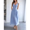 thumbnail image 4 of Women'S Summer Sleeveless Casual Dresses V-Neck Wrinkles Backless Party Dress Blue M, 4 of 7