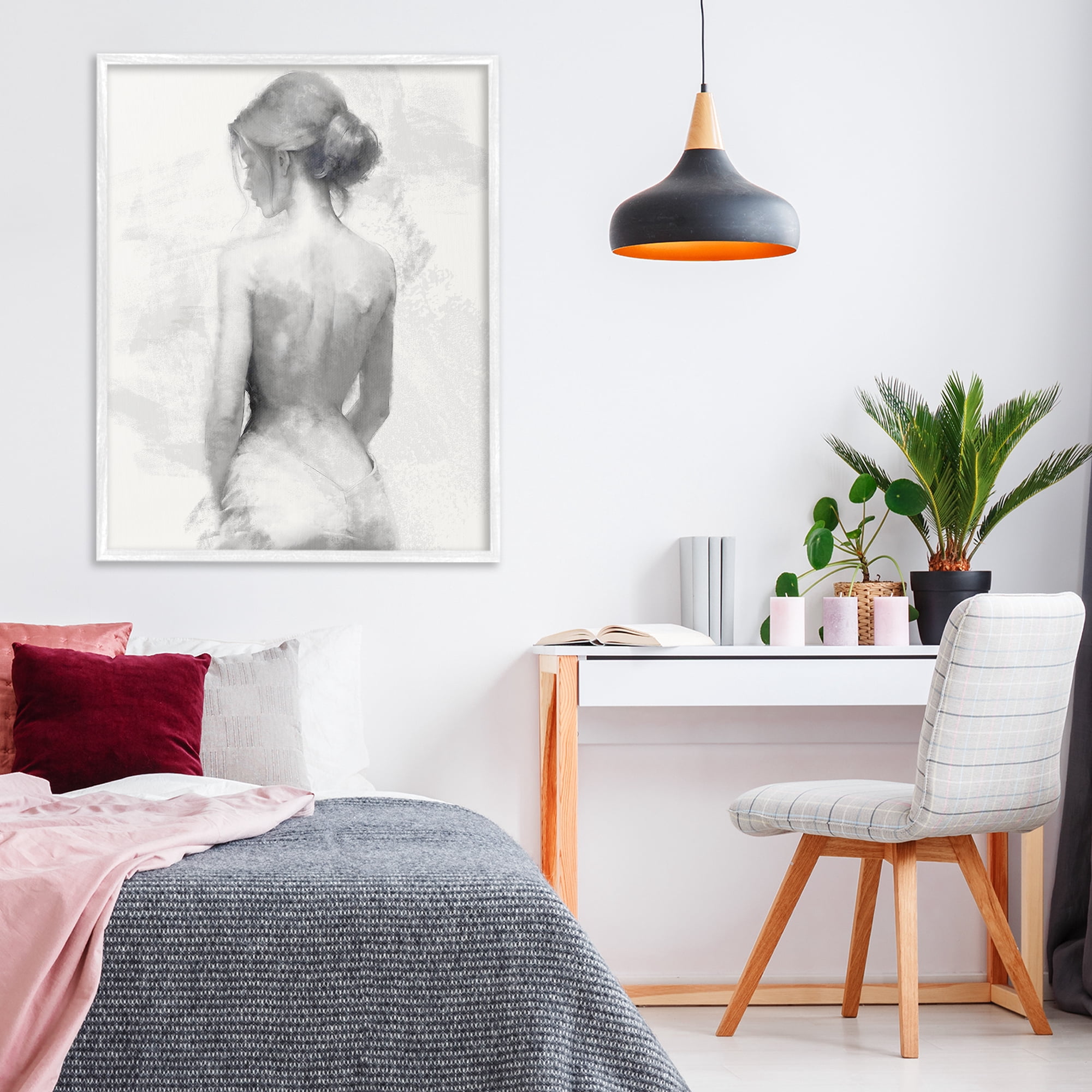 Stupell Industries Mine Elegant Figure White Framed Giclee Art, design by Kim Allen