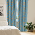 thumbnail image 2 of Ambesonne Orange Blue Curtains, Thin Peduncle Flowers, Pair of 28"x84", Turquoise Dark Orange, 2 of 5