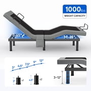 eChamp Electric Adjustable Bed Frame Base with Massage,Remote Controller,No Mattress,Split King Size