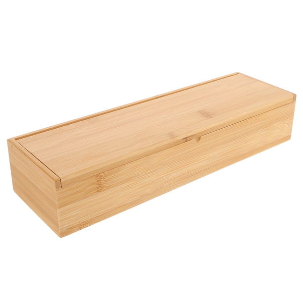 Organizador de cubiertos, organizador de palillos, caja de almacenamiento de utensilios de bambú para cocina