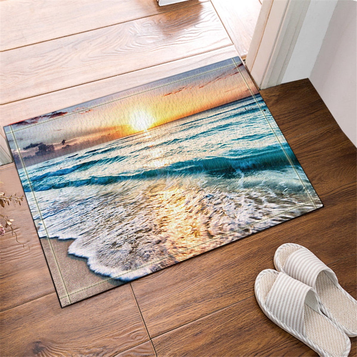 Ocean Beach Sunset Polyester Waterproof Bathroom Shower 