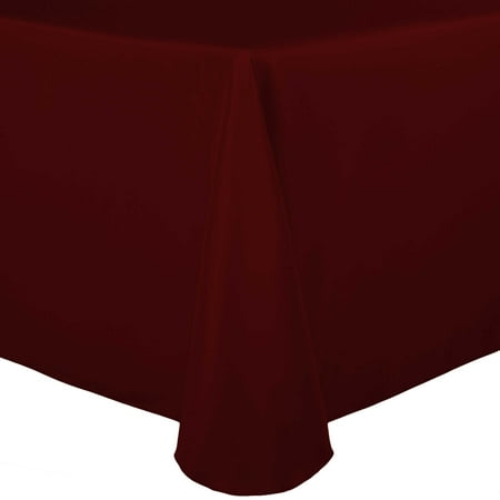 Ultimate Textile (3 Pack) 54 x 96-Inch Oval Polyester Linen Tablecloth - for Home Dining Tables Burgundy Red