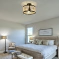 thumbnail image 5 of GoYeel Semi Flush Mount Ceiling Light Fixtures 3-Light Wooden Beaded Chandeliers Farmhouse Black, 5 of 8