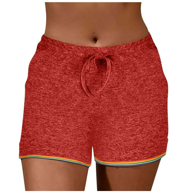 Plebaso Shorts Summer for Women Elastic Waist Drawstring Beach Shorts Womens Comfortable Lounge Shorts