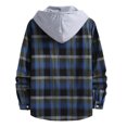 thumbnail image 3 of Mens Flannel Plaid Shirt Jacket 2023 Spring Fall Hoodies for Men Casual Loose Button Down Buffalo Plaid Hooded Coat, 3 of 4