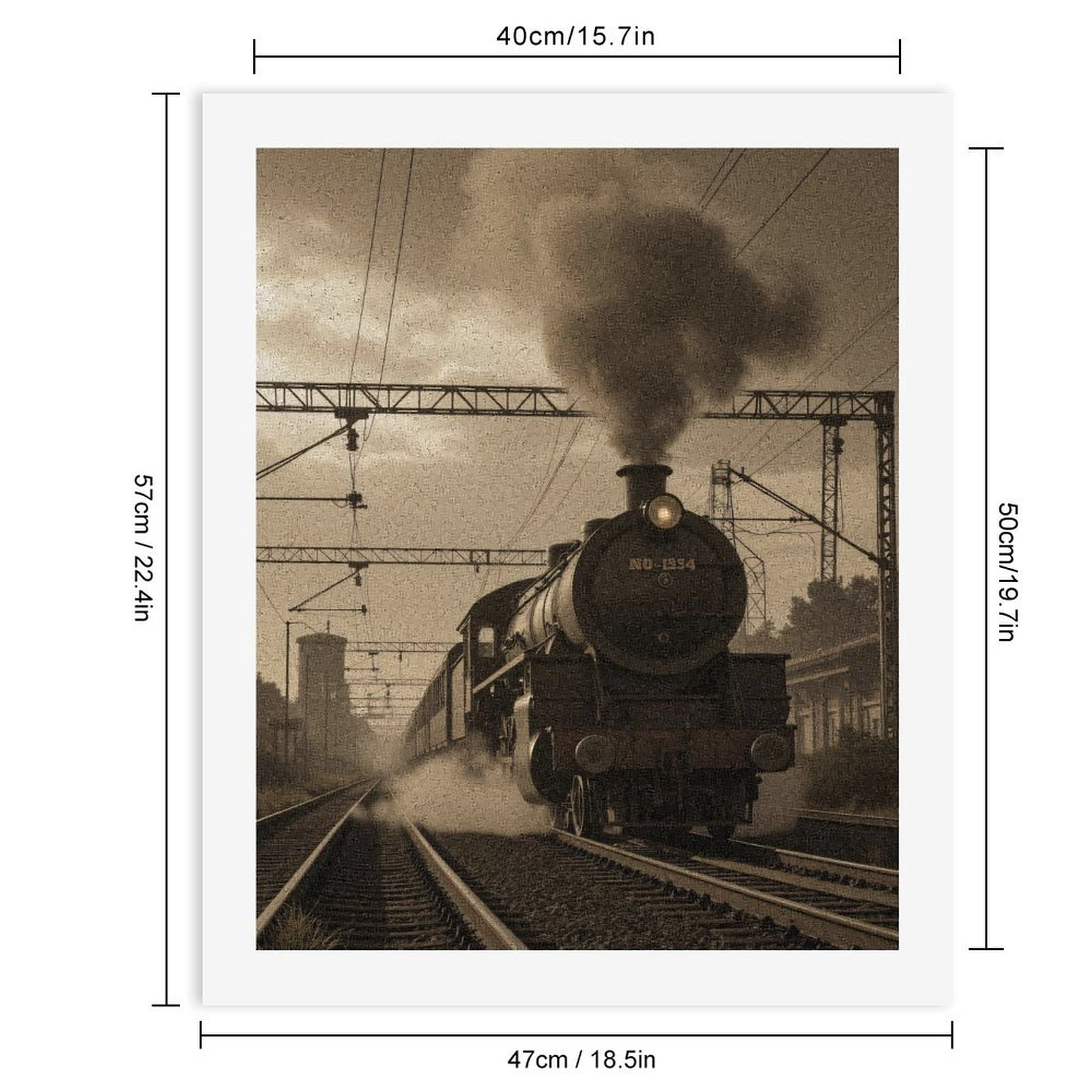 Paint by Numbers Kit for Adults, Vintage Train Journey Paint by Numbers, Easy Paint by Numbers Kit for Adults Beginner, DIY Adult Paint by Number Kits on Canvas, Home Decor
